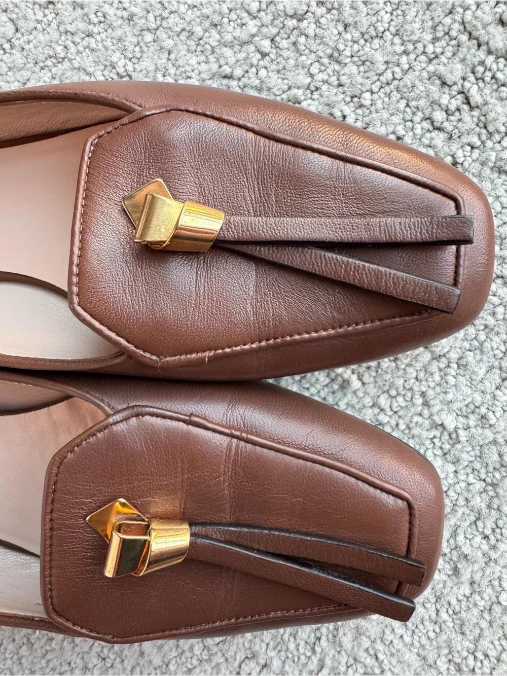 Stuart Weitzman Brown Leather Loafers